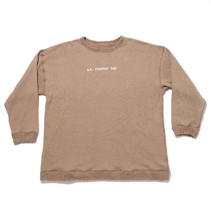 Oversized Reversible Pile Crewneck Sweatshirt - Taupe