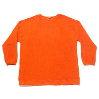 Oversized Reversible Pile Crewneck Sweatshirt - Orange