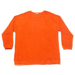 Oversized Reversible Pile Crewneck Sweatshirt - Orange