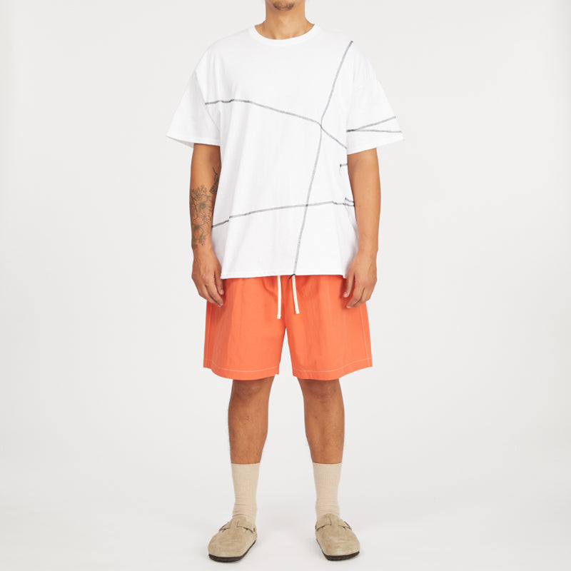 Cover Stitch T-Shirt - White w/ Black