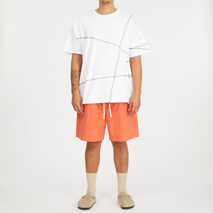 Cover Stitch T-Shirt - White w/ Black