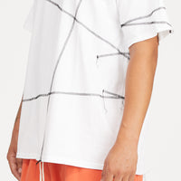 Cover Stitch T-Shirt - White w/ Black