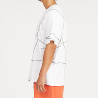 Cover Stitch T-Shirt - White w/ Black