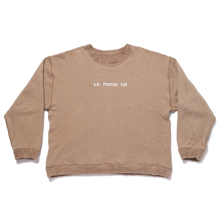 Reversible Pile Crewneck Sweatshirt - Taupe