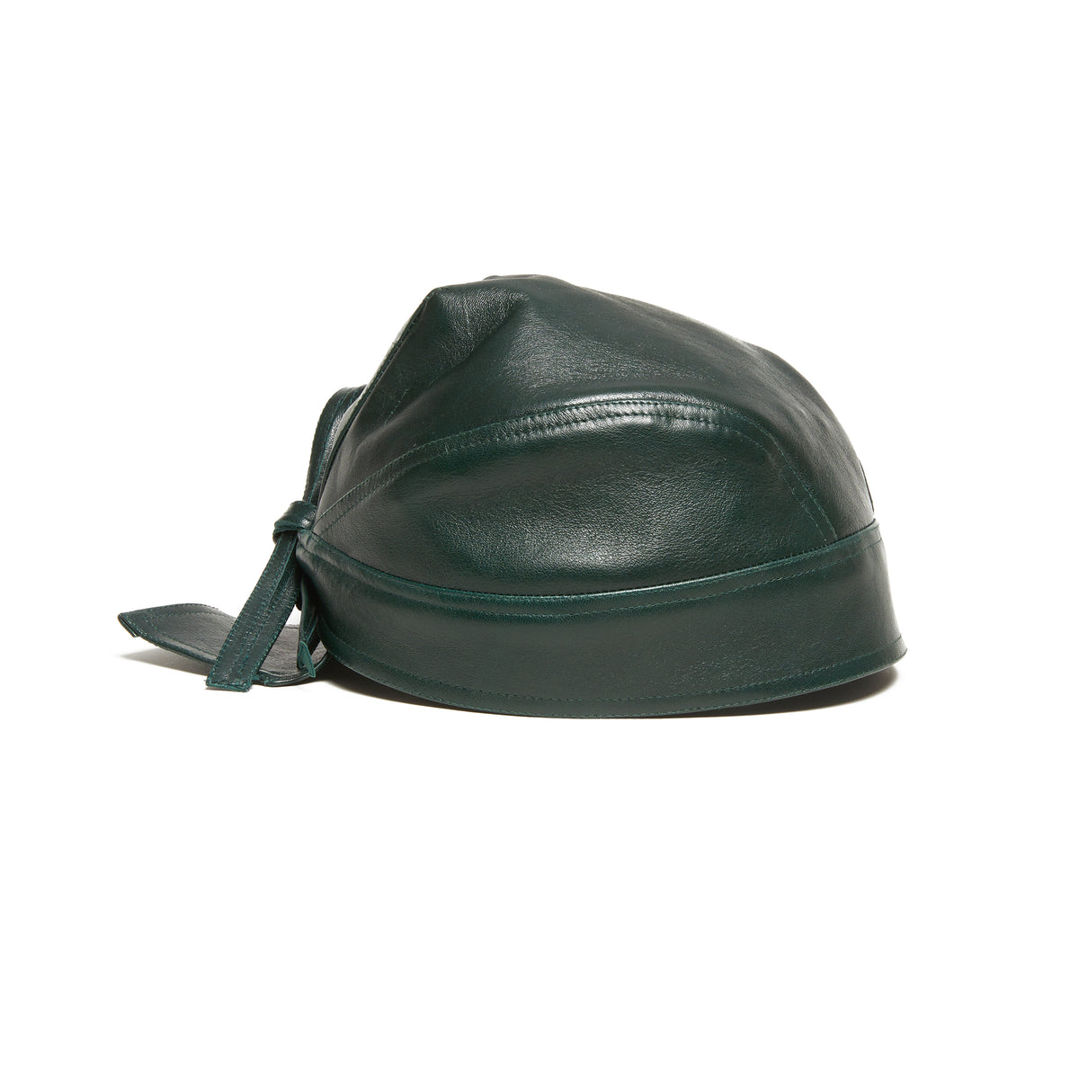 Skull Cap – Dark Green Leather