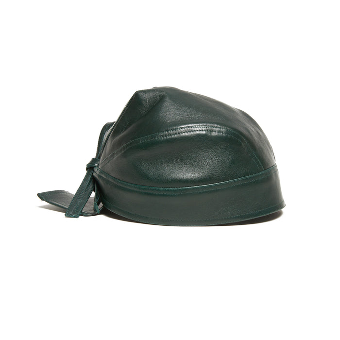 Skull Cap – Dark Green Leather