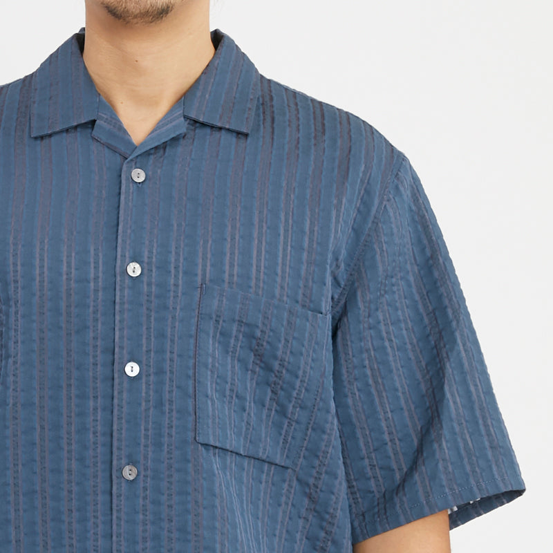 Aloha Shirt - Blue Translucent Stripe