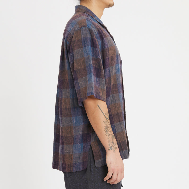 Aloha Shirt - Blue & Purple Plaid