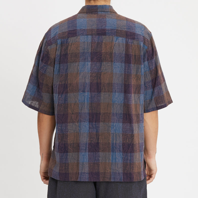 Aloha Shirt - Blue & Purple Plaid