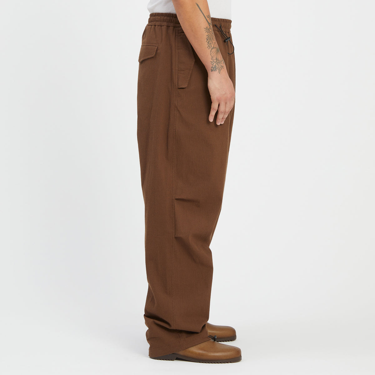 M100 Pant - Brown Puckered Cotton