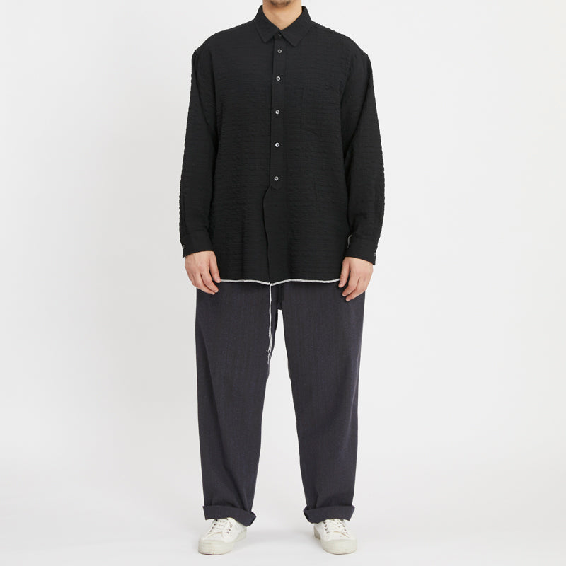 Langston Shirt - Black Puckered