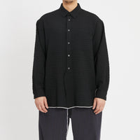 Langston Shirt - Black Puckered