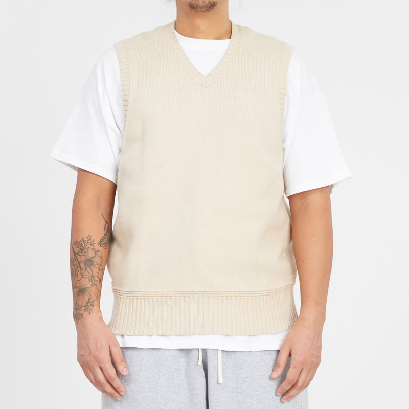 Sweater Vest - Cream Cotton