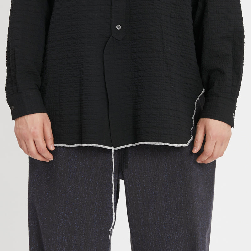 Langston Shirt - Black Puckered