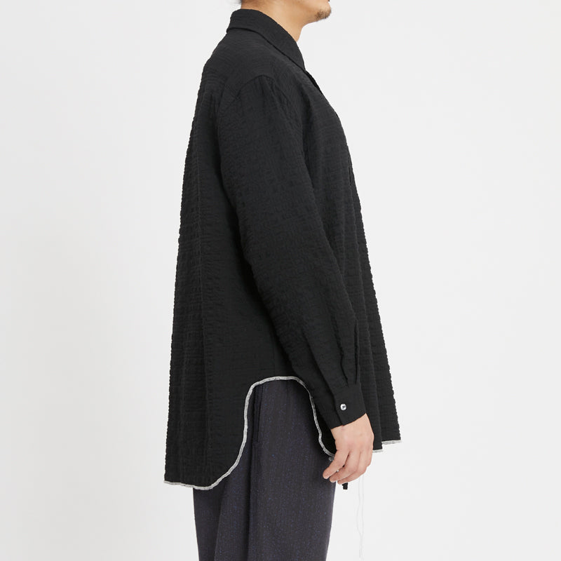 Langston Shirt - Black Puckered