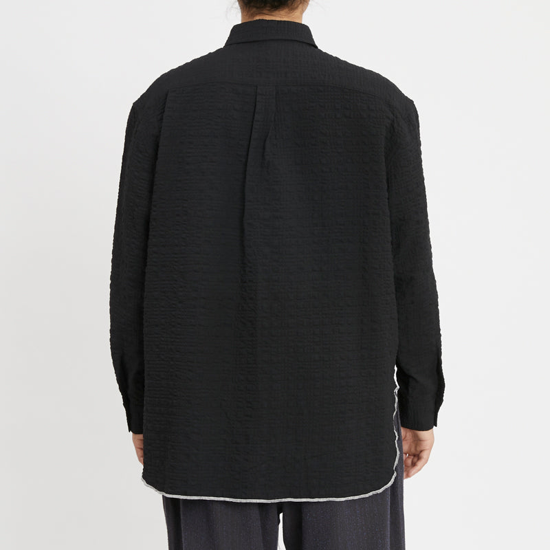 Langston Shirt - Black Puckered