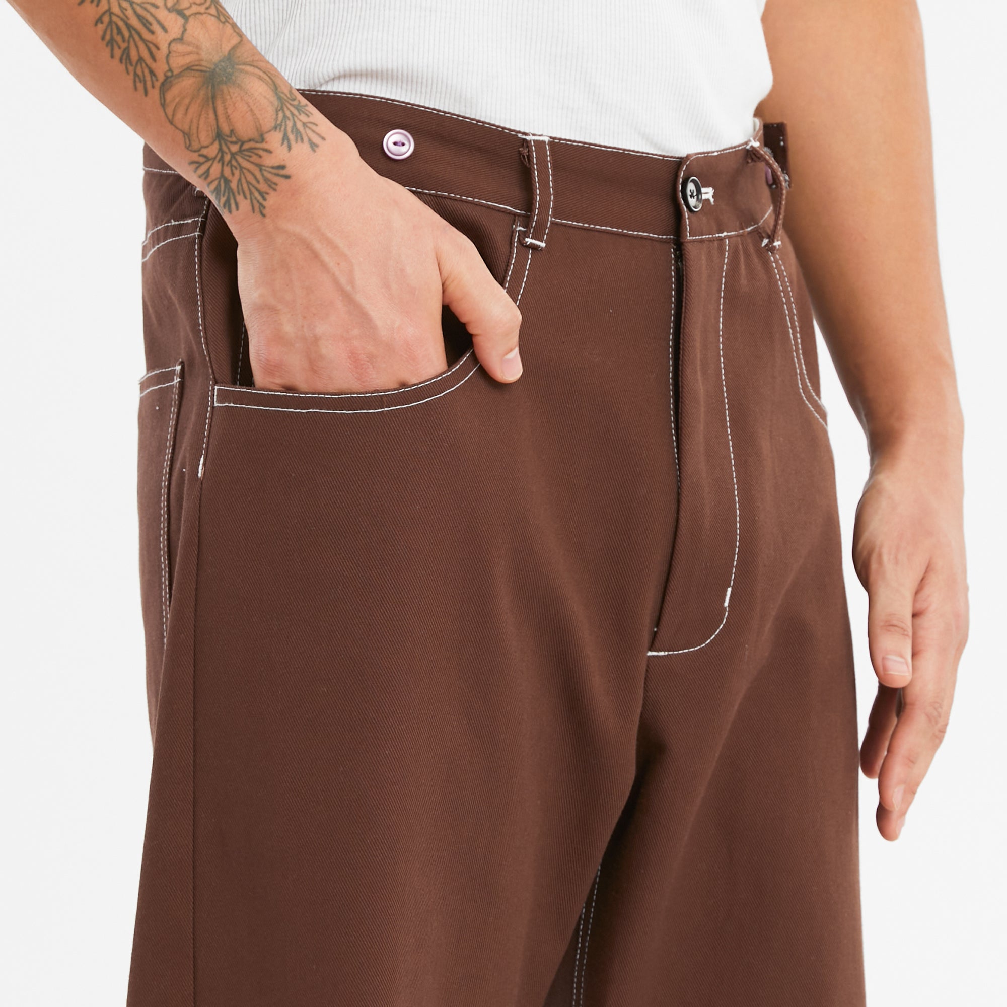 Ranch Pant - Brown Cotton Twill WR/SR – s.k. manor hill