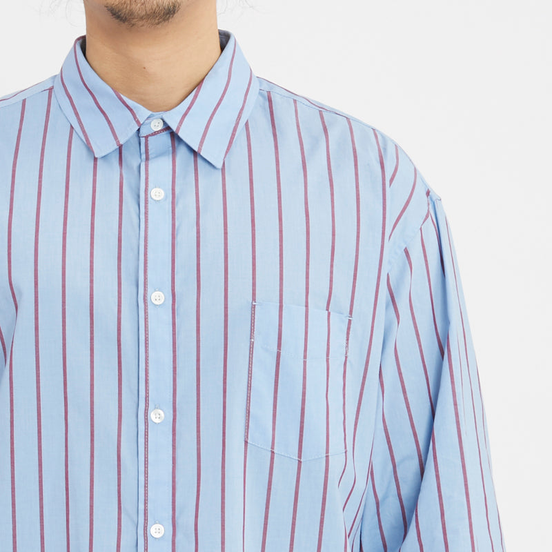 Langston Shirt - Blue with Red Stripes