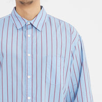 Langston Shirt - Blue with Red Stripes