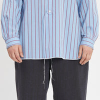 Langston Shirt - Blue with Red Stripes