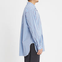Langston Shirt - Blue with Red Stripes