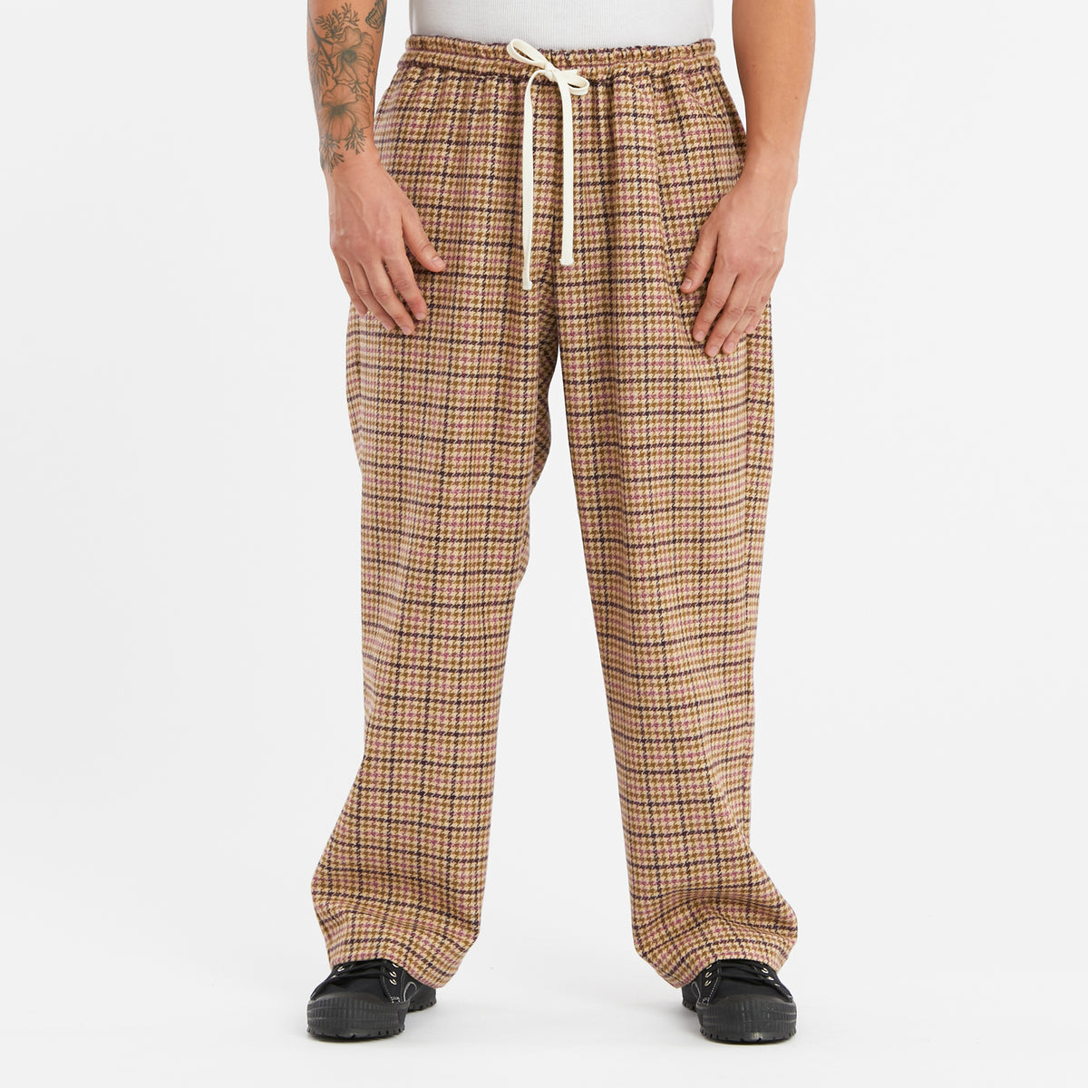 Lodge Pant - MOON Tan & Purple Plaid Tweed Wool