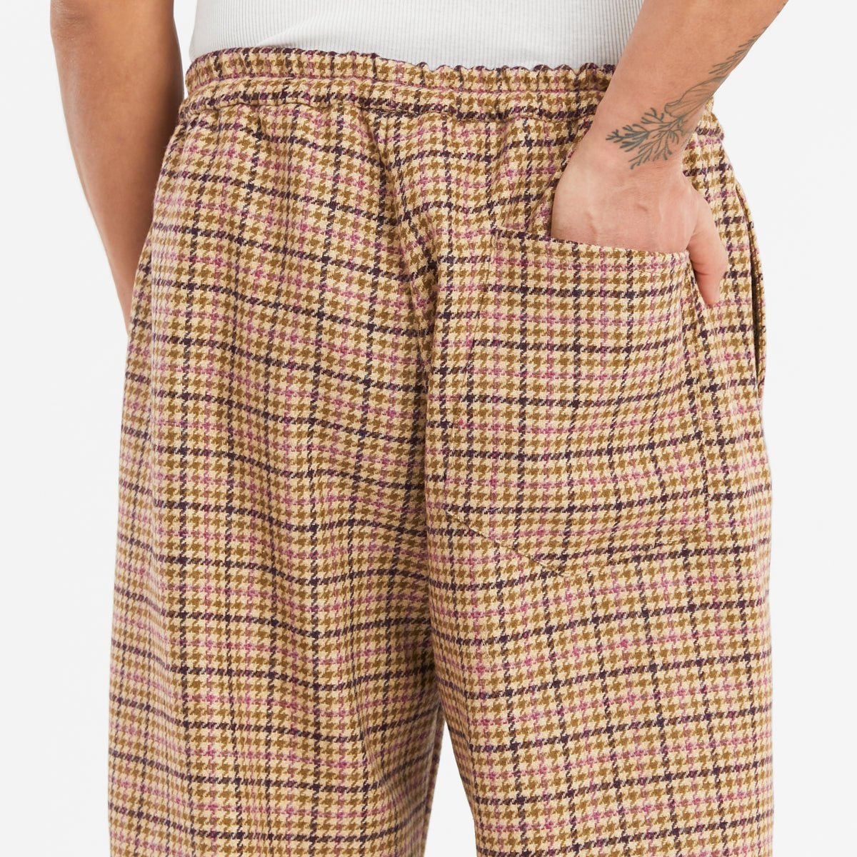 Lodge Pant - MOON Tan & Purple Plaid Tweed Wool