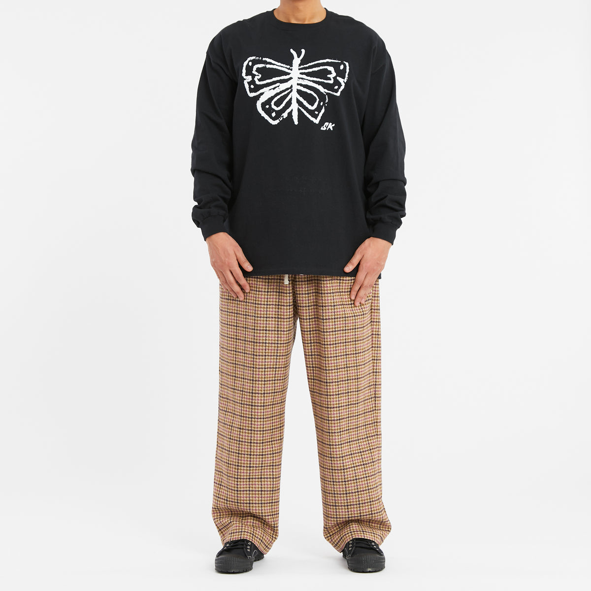 Lodge Pant - MOON Tan & Purple Plaid Tweed Wool