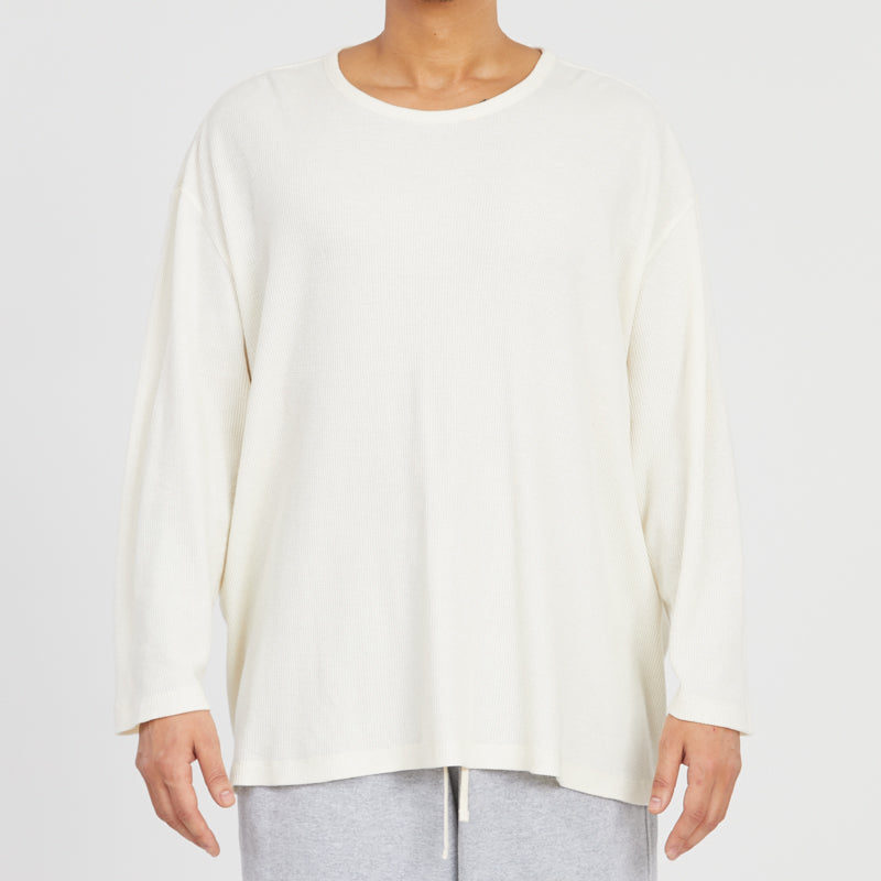 Waffle Thermal Long Sleeve T-Shirt - Cream – s.k. manor hill