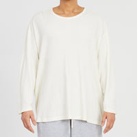 Waffle Thermal Long Sleeve T-Shirt - Cream