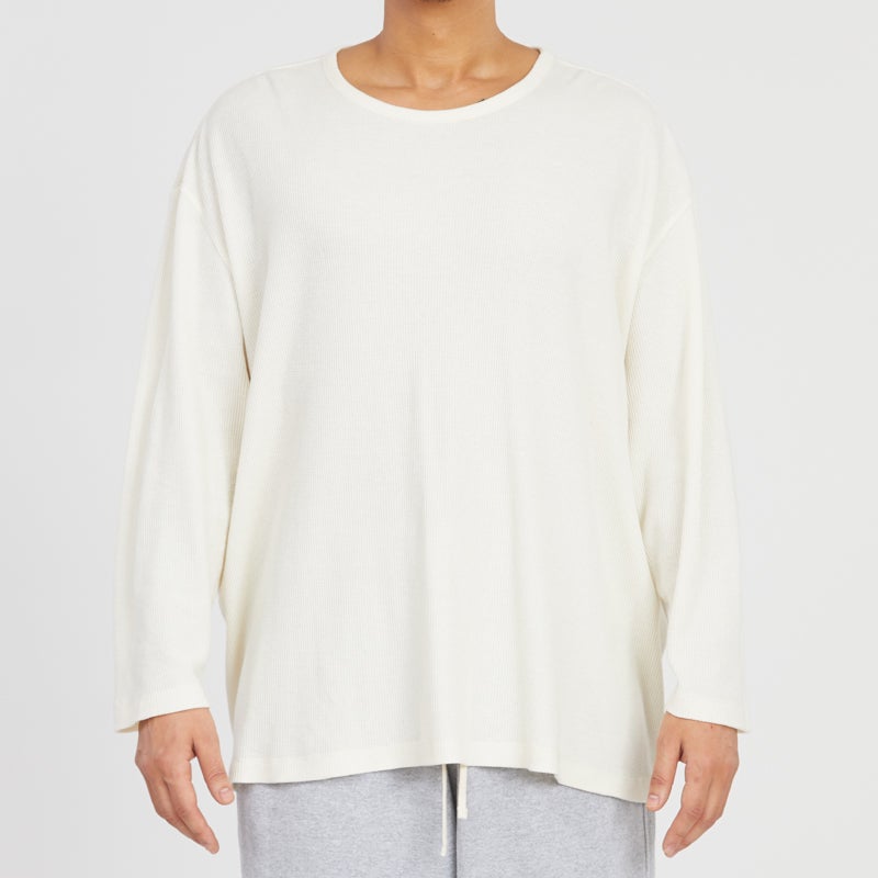 Waffle Thermal Long Sleeve T-Shirt - Natural