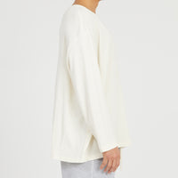 Waffle Thermal Long Sleeve T-Shirt - Cream