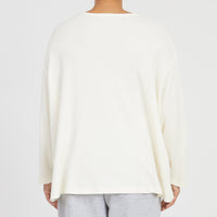 Waffle Thermal Long Sleeve T-Shirt - Cream