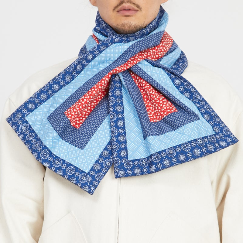 Patchwork Quilted Scarf - Multicolor Cotton