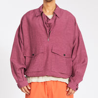 Skiff Pullover Jacket - Magenta Viscose/Linen