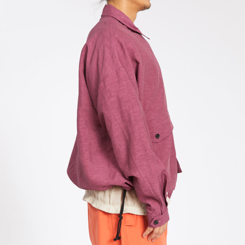 Skiff Pullover Jacket - Magenta Viscose/Linen