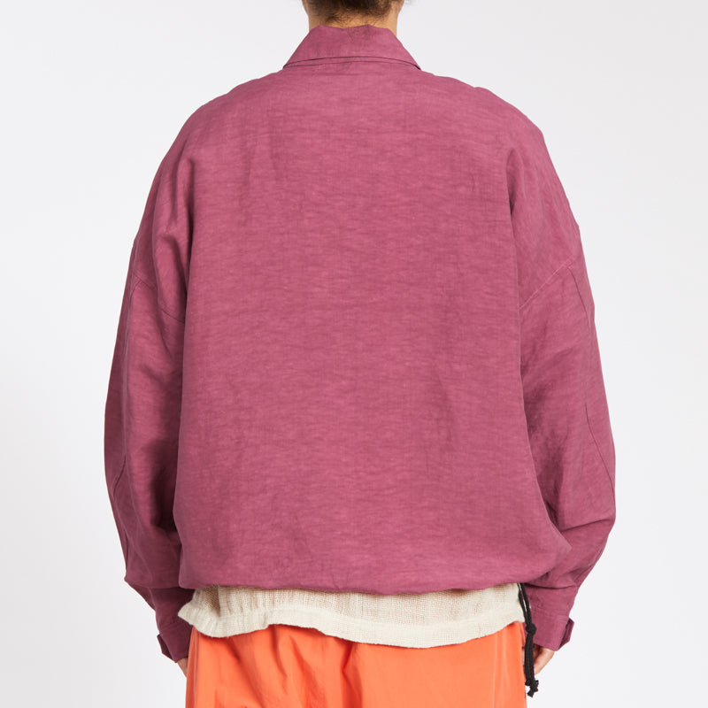 Skiff Pullover Jacket - Magenta Viscose/Linen