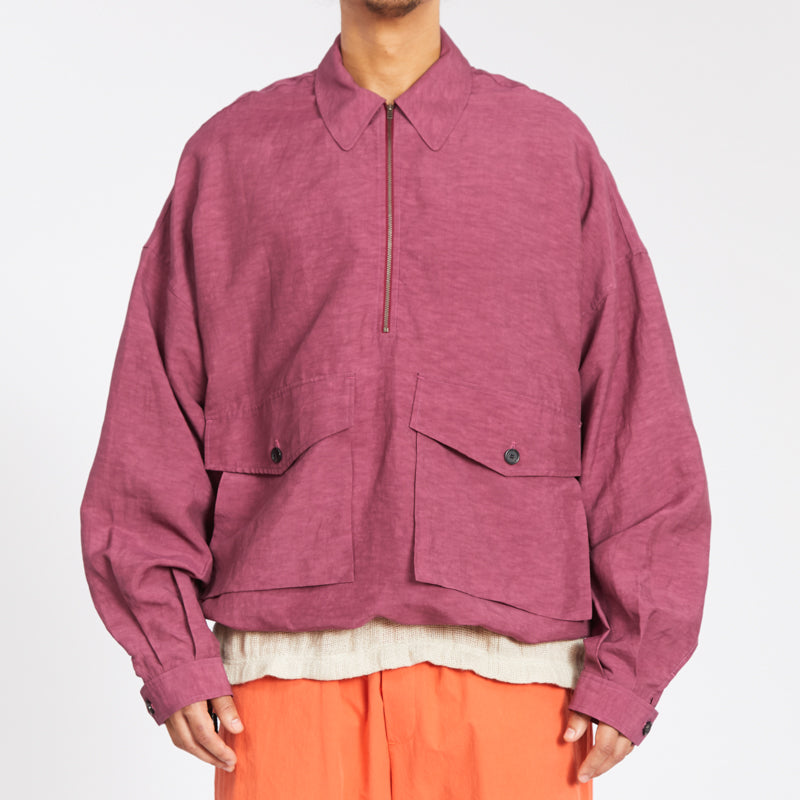 Skiff Pullover Jacket - Magenta Viscose/Linen