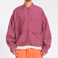 Skiff Pullover Jacket - Magenta Viscose/Linen