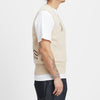Sweater Vest - Cream w/ Brown Gylphs Cotton
