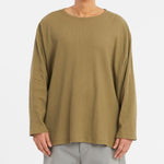 Waffle Thermal Long Sleeve T-Shirt - Olive Cotton