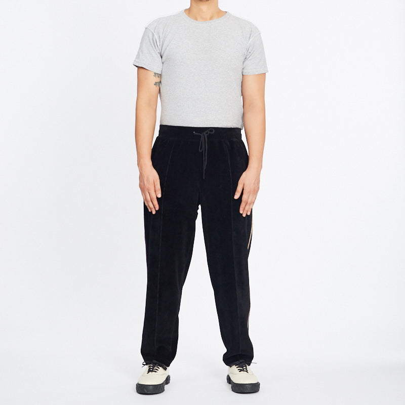 Velour Maestro Pant - Black w/ Braid