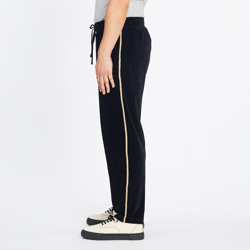 Velour Maestro Pant - Black w/ Braid