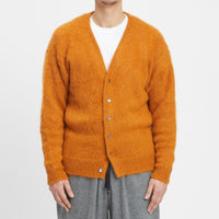 Hairy Cardigan - Burnt Orange Suri Alpaca