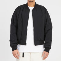 Reversible Bomber Jacket - Black Quilted Recycled Nylon WR