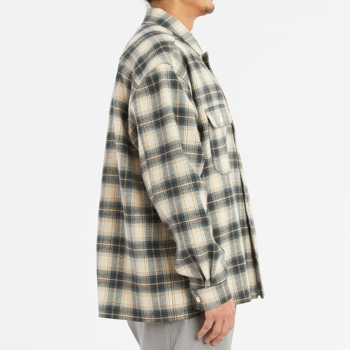 Park Shirt/Jacket - Green Plaid Cotton Flannel