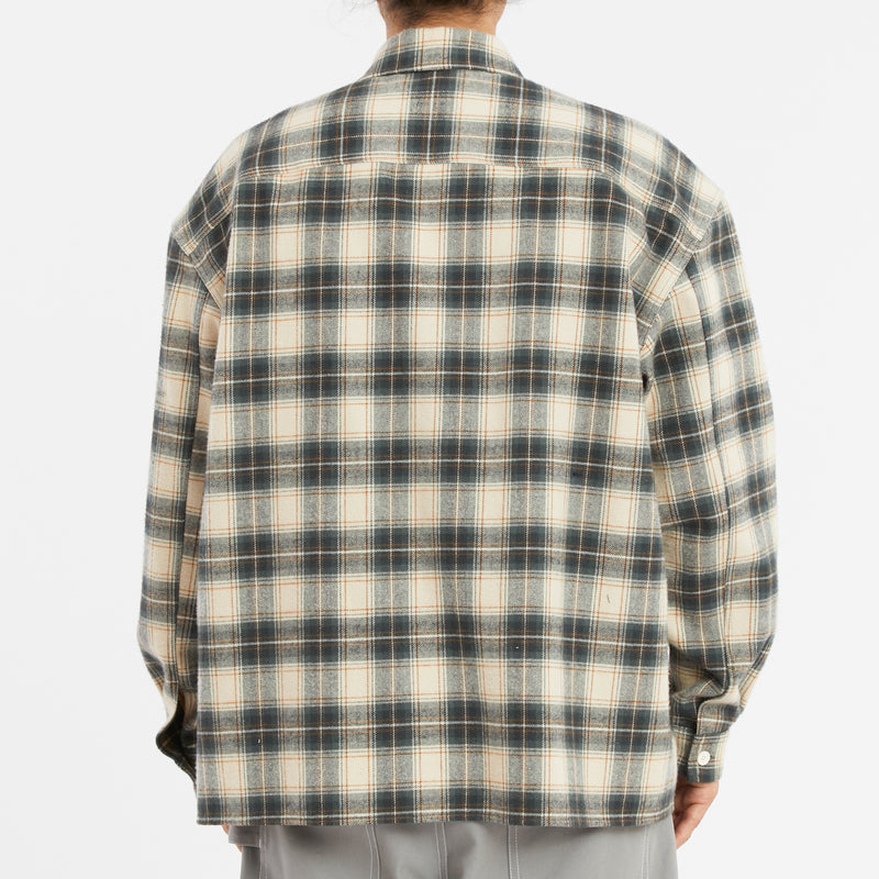 Park Shirt/Jacket - Green Plaid Cotton Flannel