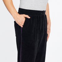 Velour Maestro Pant - Black w/ Braid