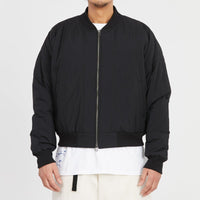 Reversible Bomber Jacket - Black Quilted Recycled Nylon WR