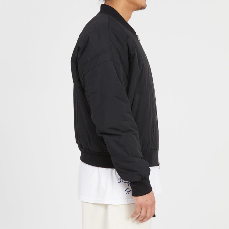 Reversible Bomber Jacket - Black Quilted Recycled Nylon WR